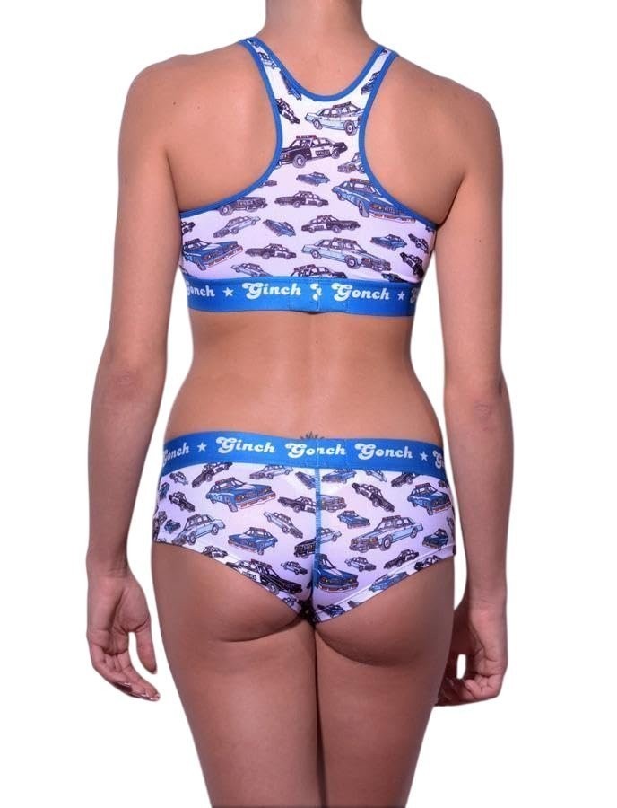 Ginch Gonch Women’s Brief Panties Busted Gogo Police Car Print NEW W/ Tags