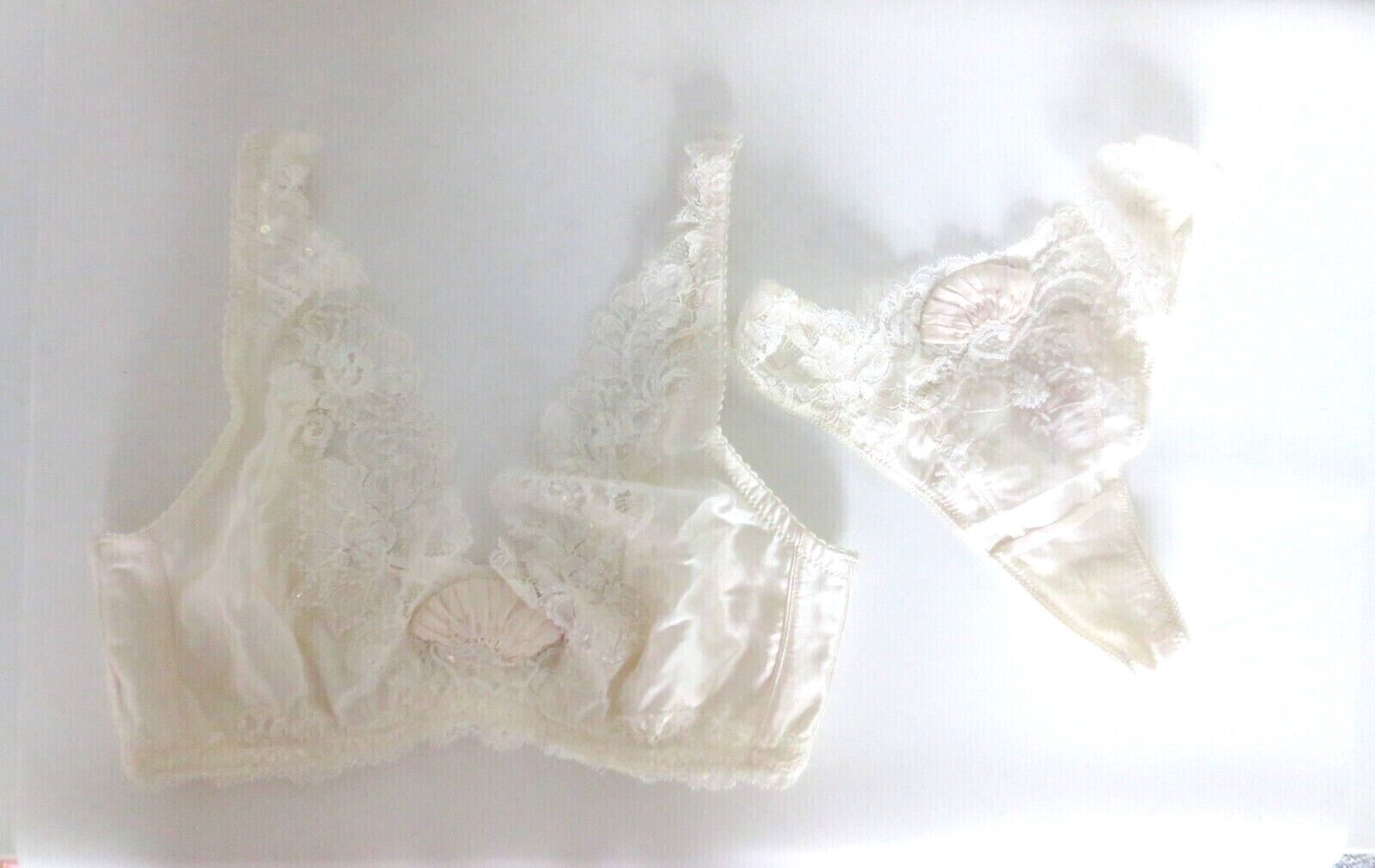 NEW EVE’S TEMPTATION SILK UNDERWIRE FLORAL LACE BRA/PANTIES 2PC SET