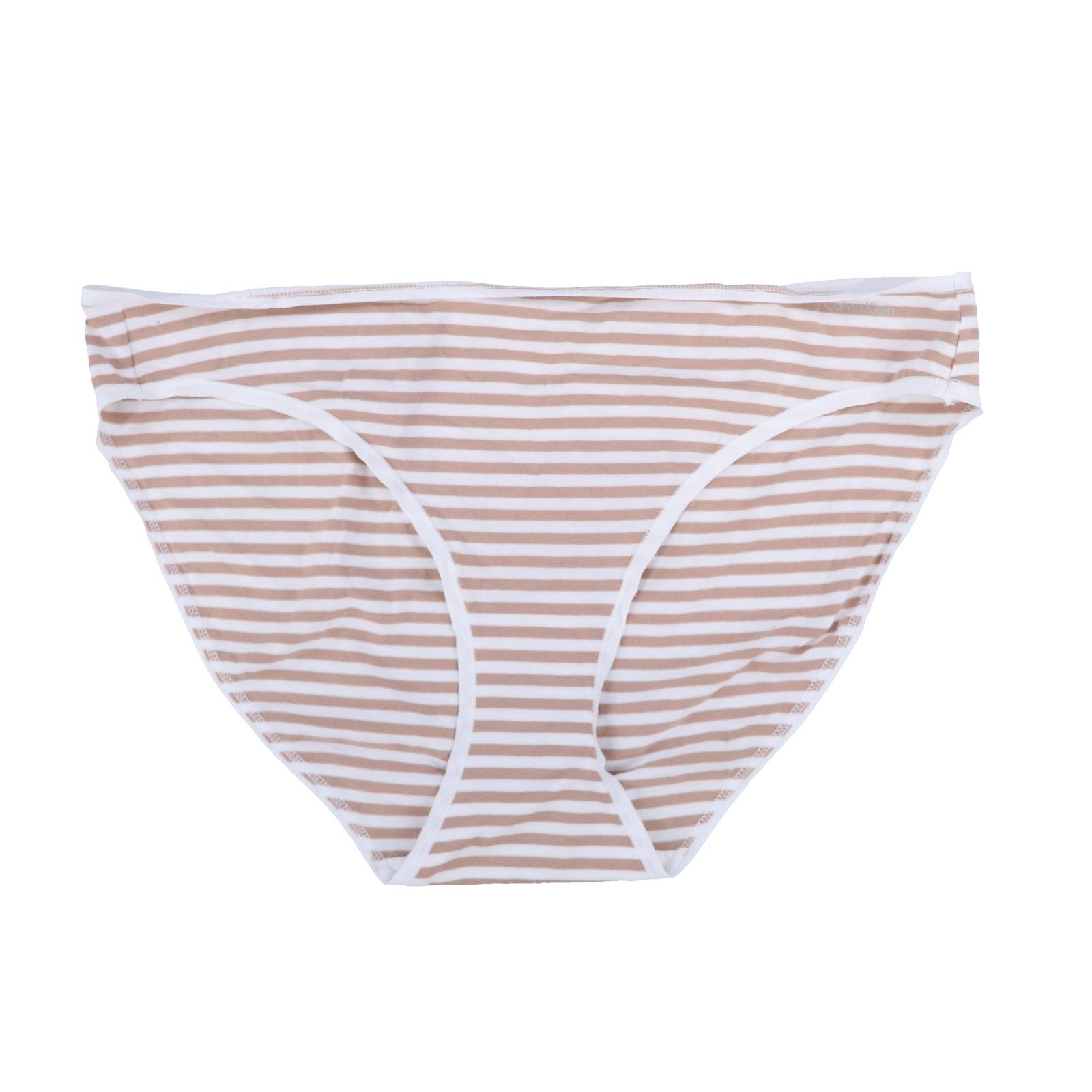 Calvin Klein Women’s Underwear Bikini Panties Nude Stripes Cotton Stretch New