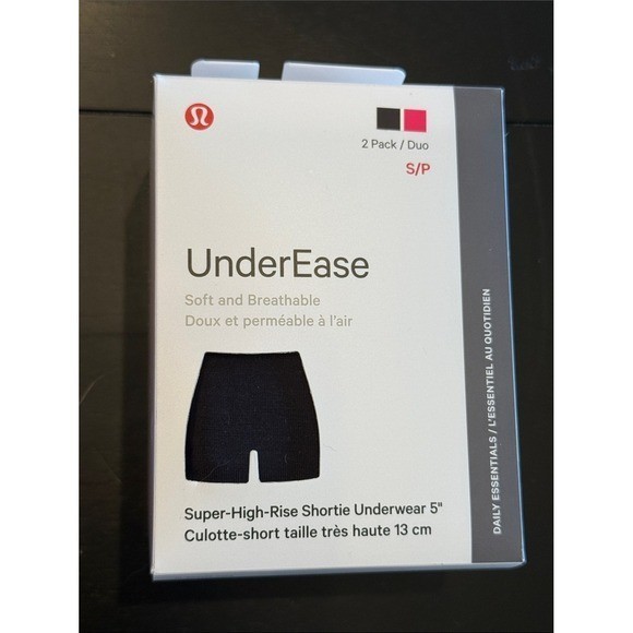 Lululemon UnderEase Super-High-Rise Shortie Underwear 5″ 2-Pack Small NWT