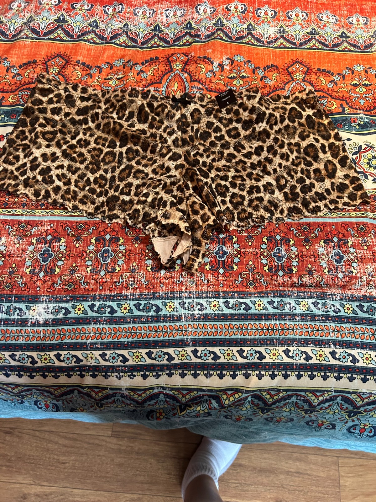 NWT TORRID Lace Cheeky Panties With Open Gusset, size 3, Leopard