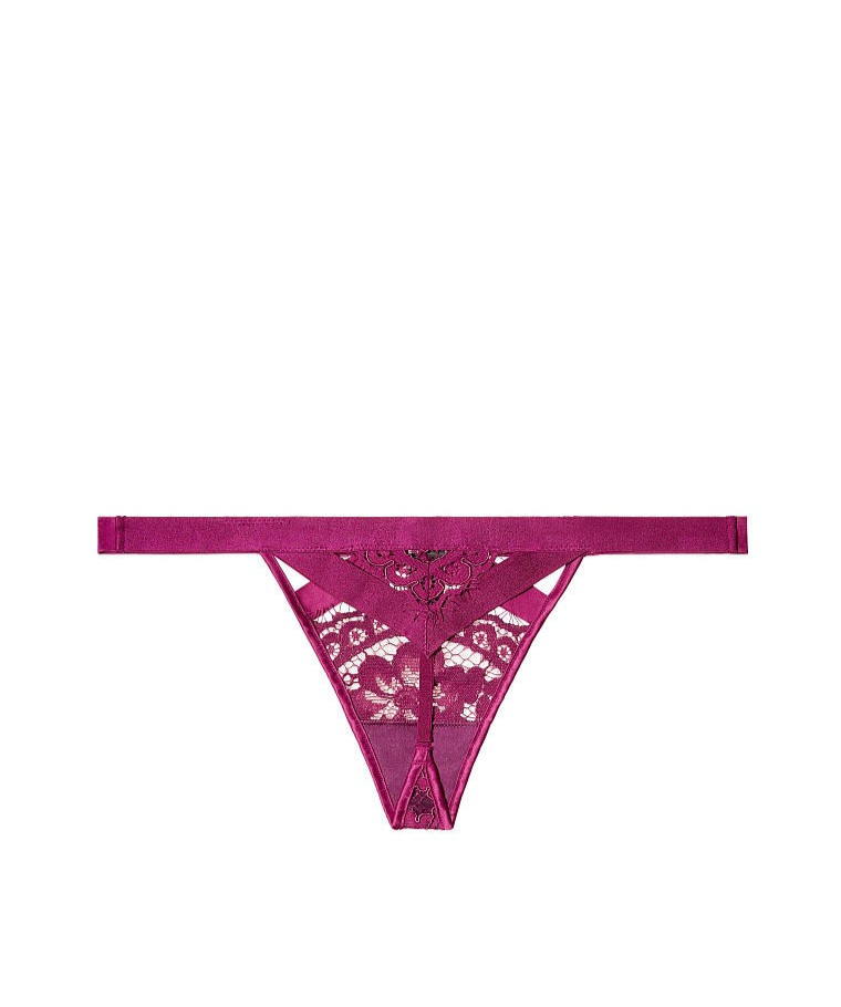 Victoria’s Secret Very Sexy Satin Lace V-String Panty Deep Purple