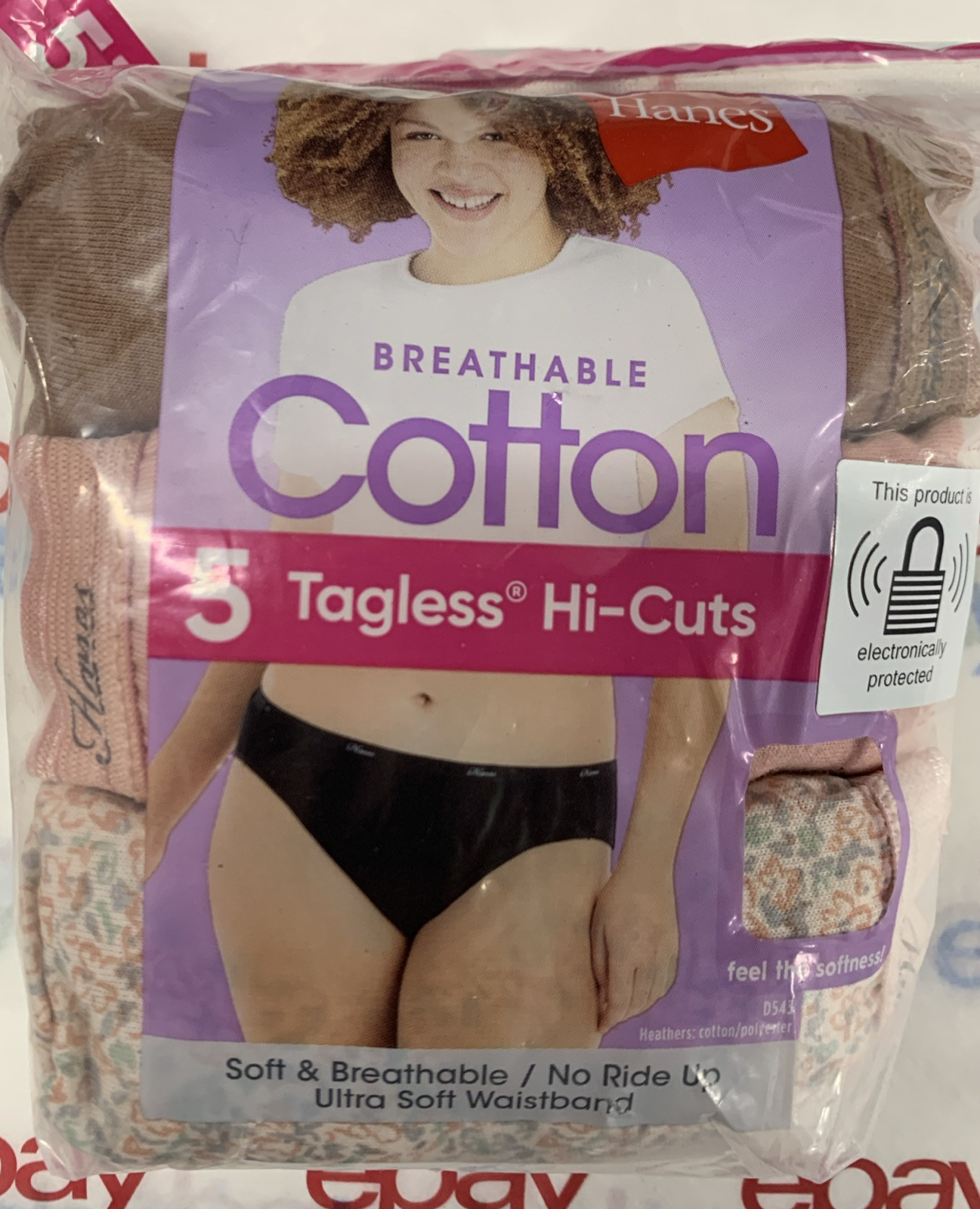 Hanes Women’s Breathable Cotton Tagless Hi Cut Panties 5-Pack Size 9/2XL New