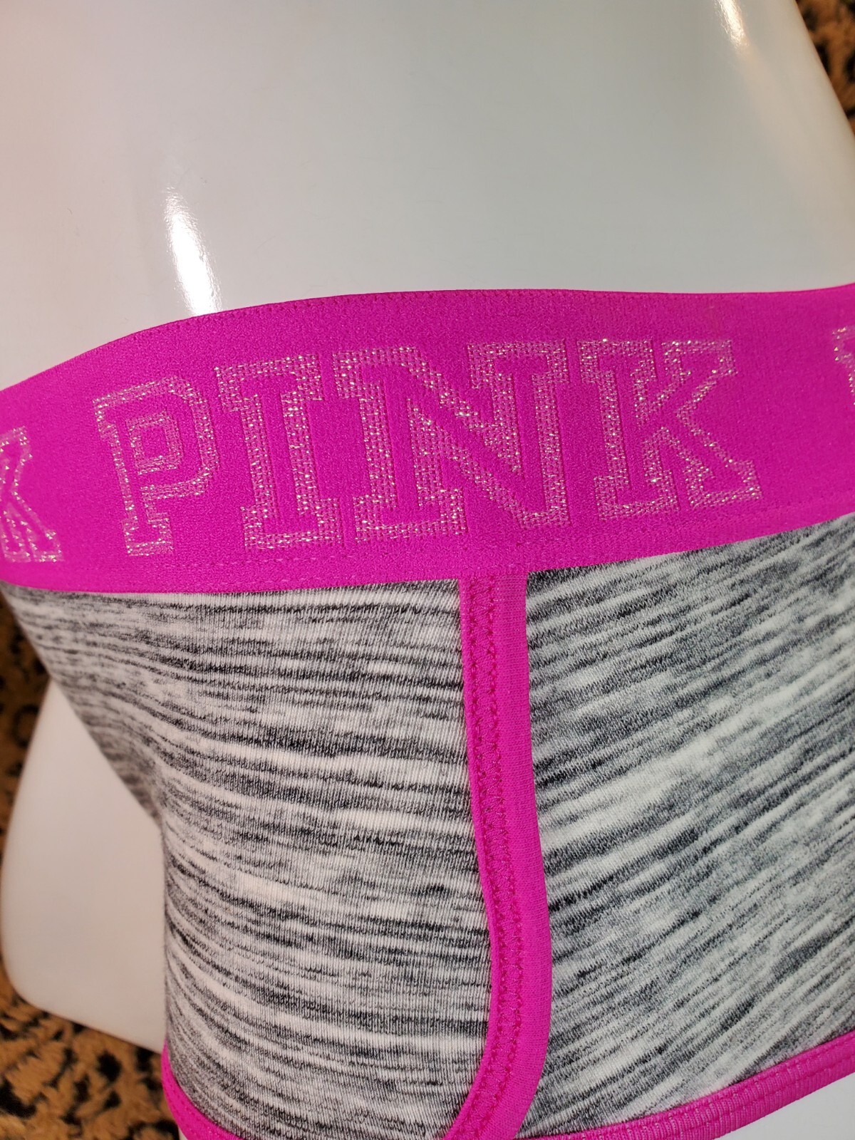 Victoria’s Secret PINK Glitter Logo Static Low Rise Boy Short Panty XS NWT Sexy