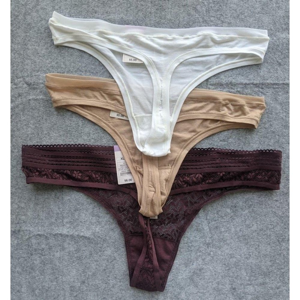 3 Pack Auden Thong Underwear Bundle Women’s Size XL 16 Lace Ultra Soft NEW