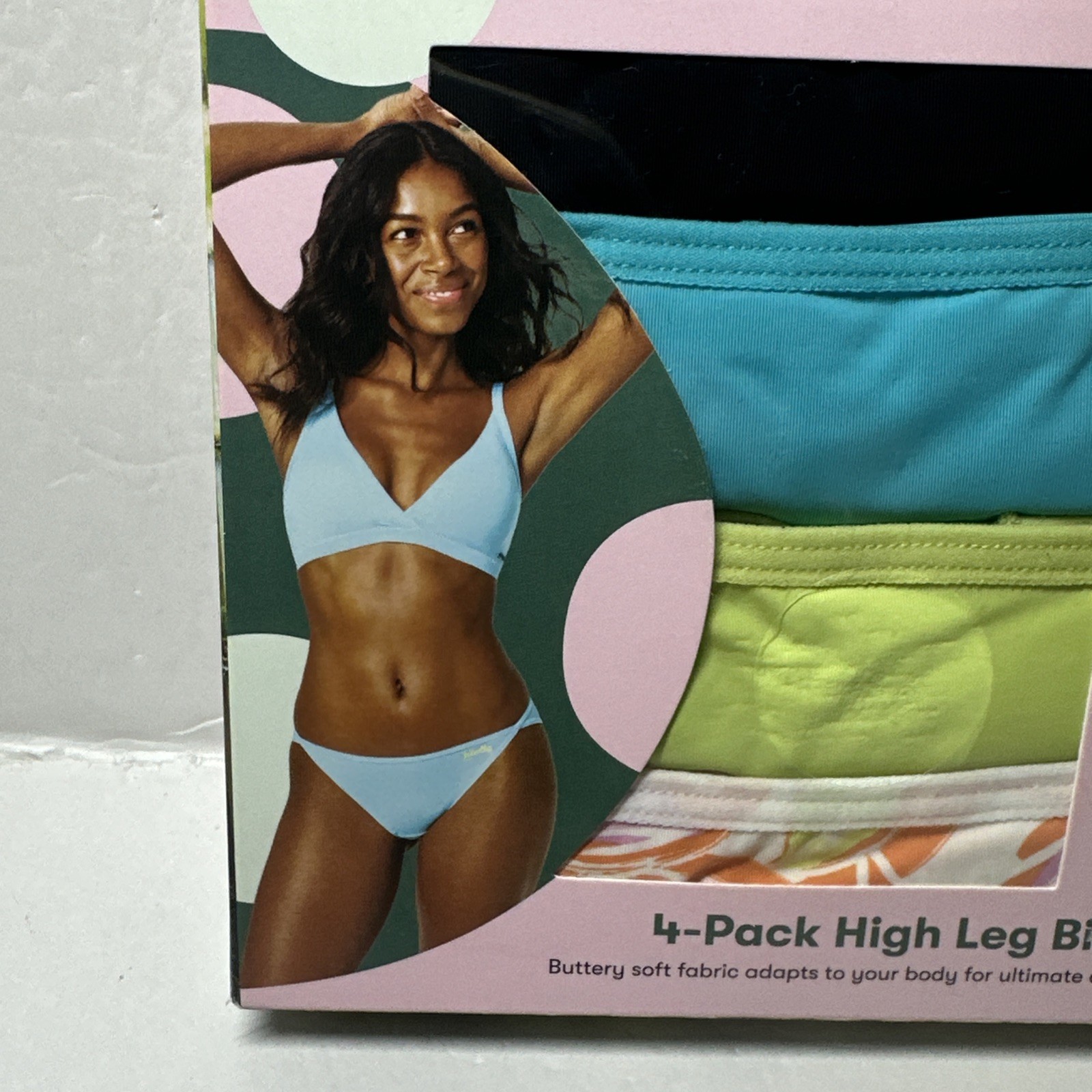 Kindly Yours So Comfy High Leg Underwear 4 Pack 3XL (22)Floral,Green,Blue,Black