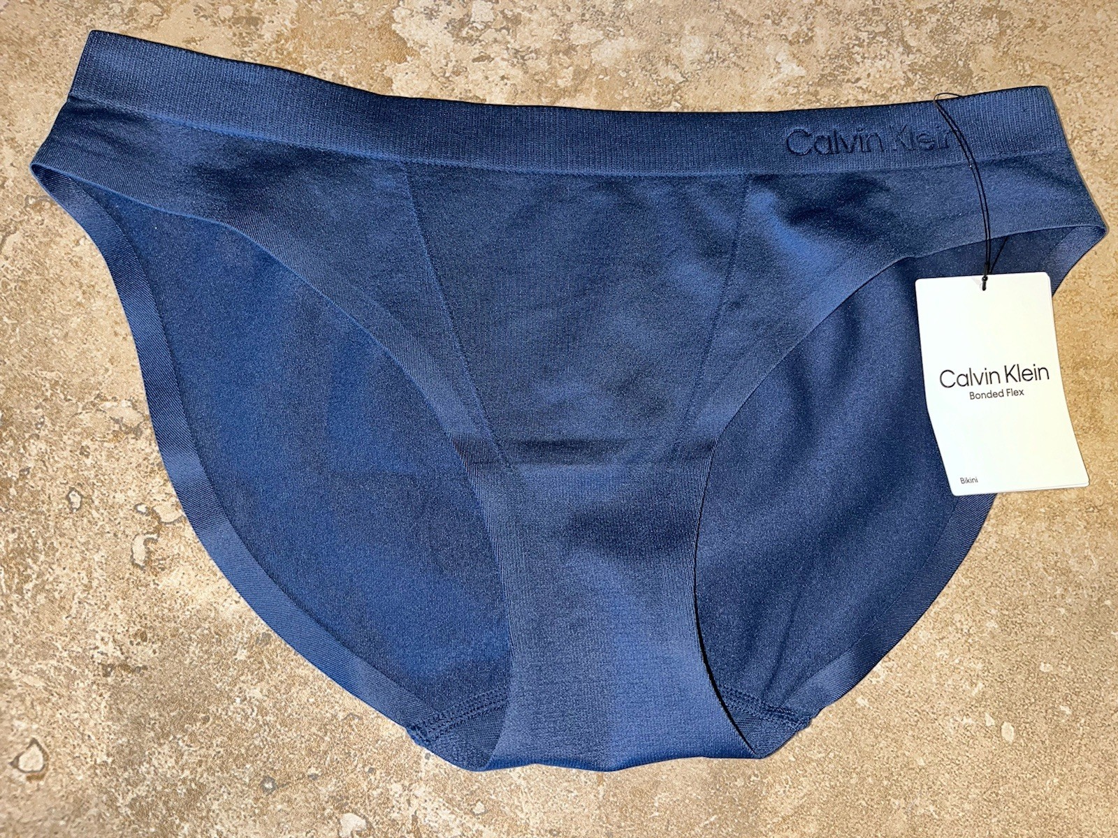 NWT Calvin Klein Blue QF6882 Bonded Flex Bikini Panty Medium $22