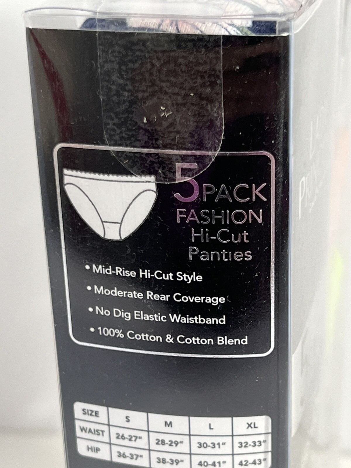 Lady Princess Intimates 5 Pack Fashion Hi Cut Panties – XL Cotton Blend. New