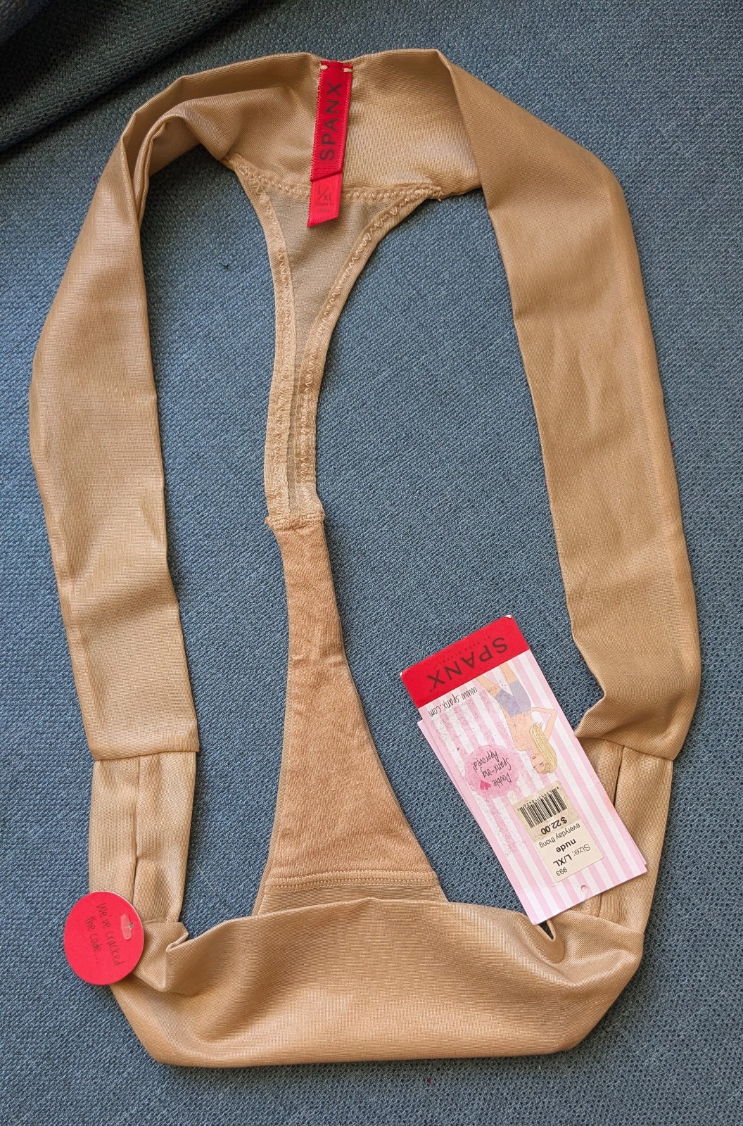 Spanx Skinny Britches Thong Nude Beige L/XL New w/ Tags Double band side