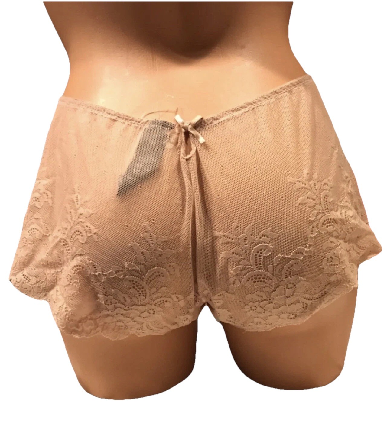 Le Mystere EMMA 7465 LACE BOYSHORT – Choose L or XL – NATURAL VINTAGE NEW