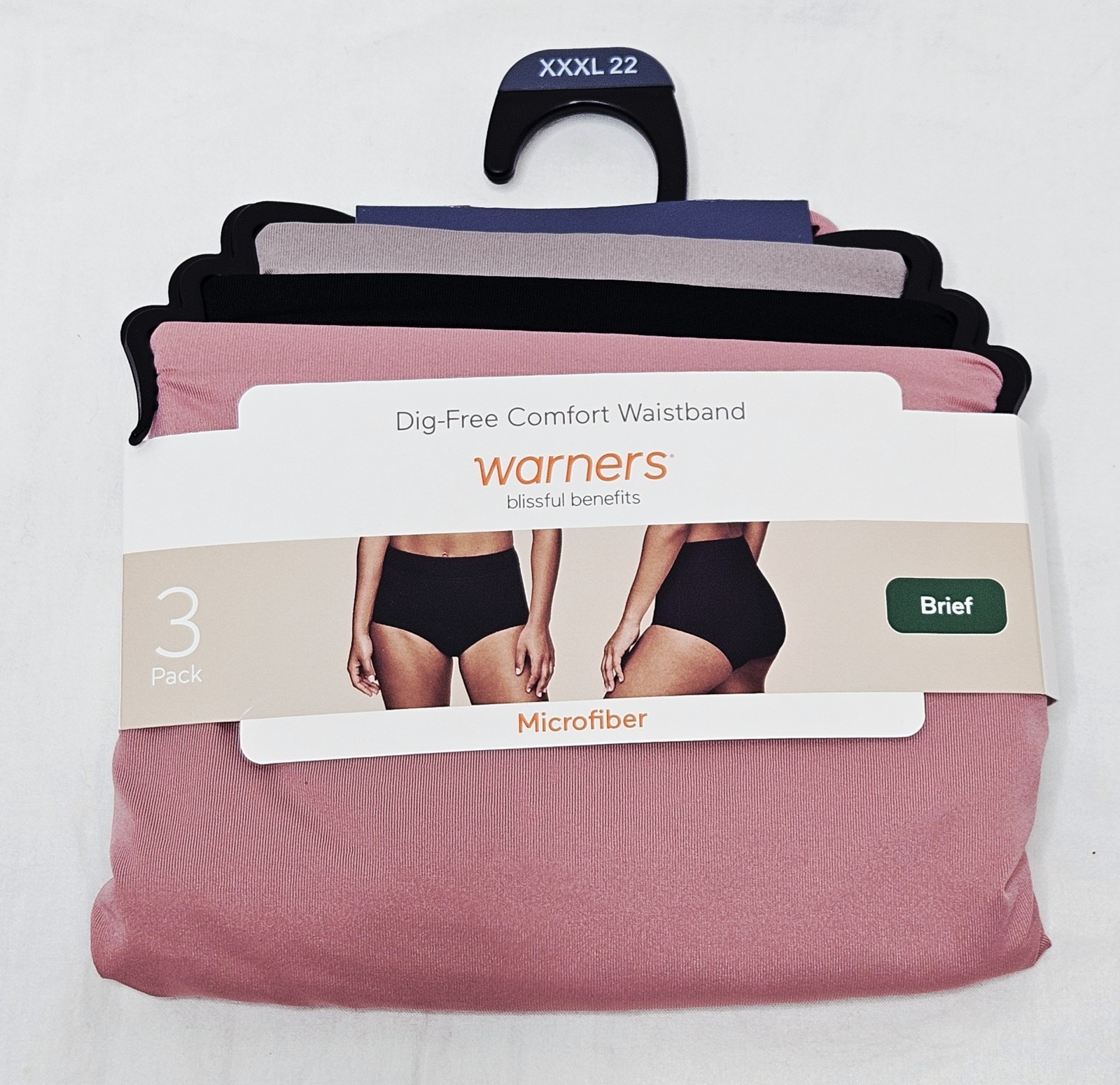 Warners Blissful Benefits Microfiber Brief 3 Pack Choose XL 2XL or 3XL