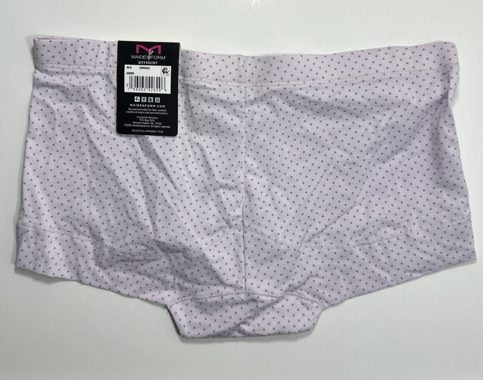 Maidenform Women’s Underwear Lavender Dot Dream Boyshort Panty M/6 DM0002 Purple