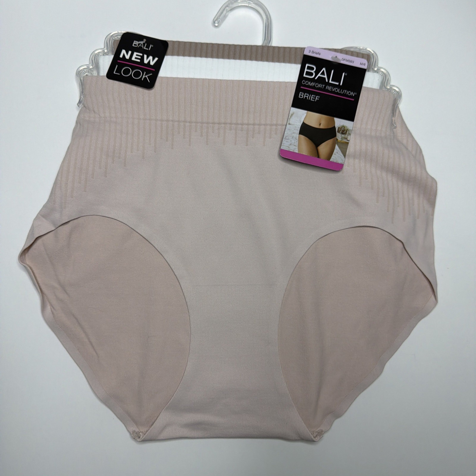 Bali Comfort Revolution Modern Seamless Brief Panties 3 Pk DFMSB3 Size M/6