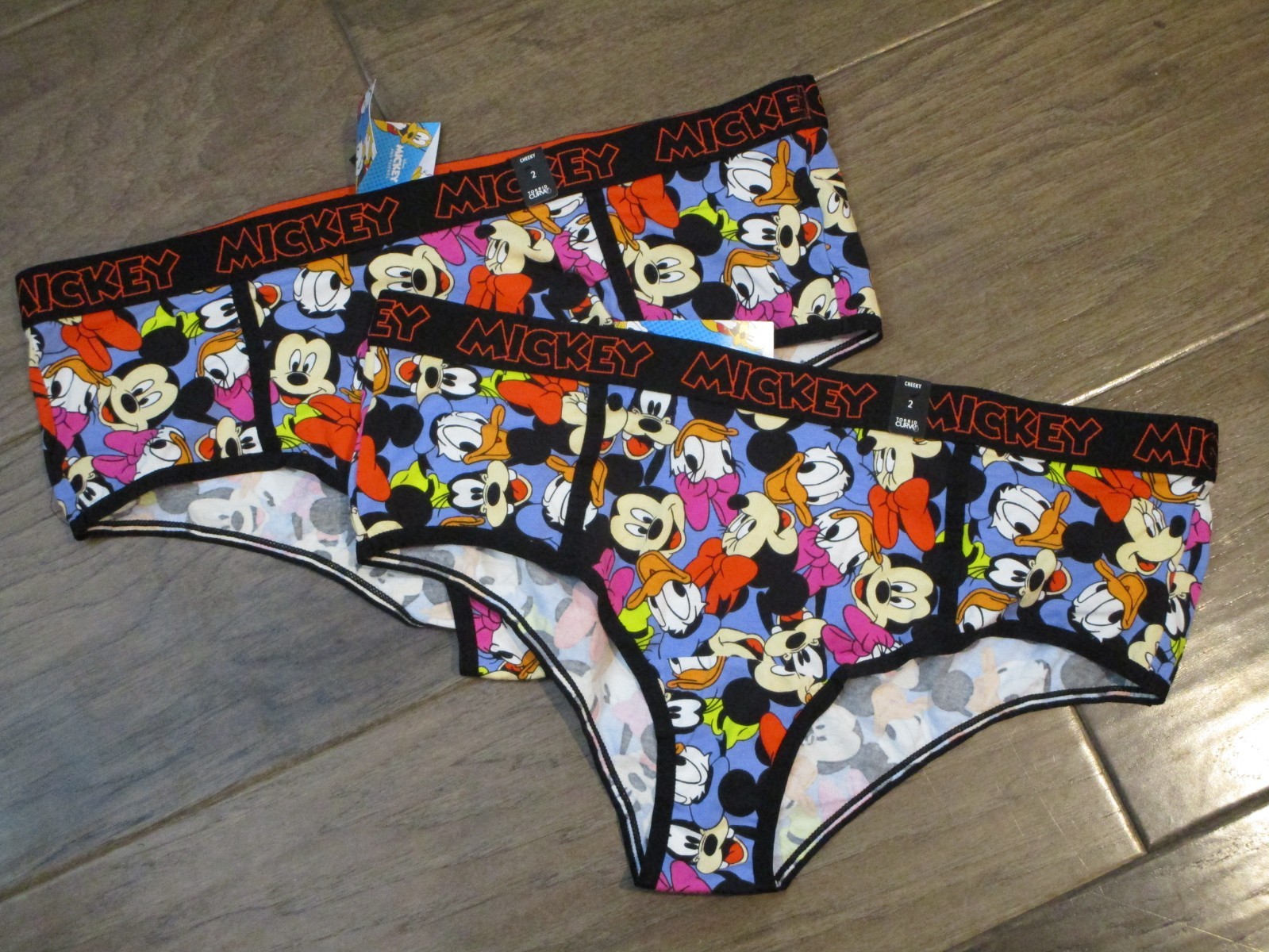 2 PAIRS TORRID BLUE MICKEY MOUSE & FRIENDS CHEEKY PANTIES SIZE 2 (2X/18-20)