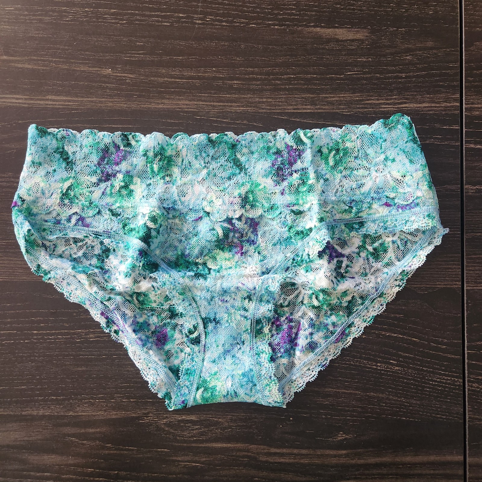 Victoria’s Secret The Lacie Lace Hipster Hiphugger Panties S Blue Green NWT