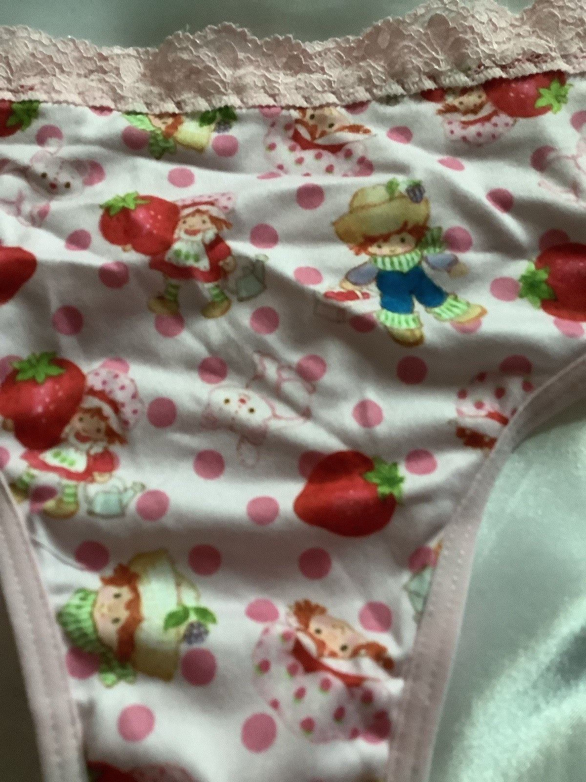 Women’s Teens Strawberry Shortcake Red Pink Kawaii Thong Panties 2pk Large