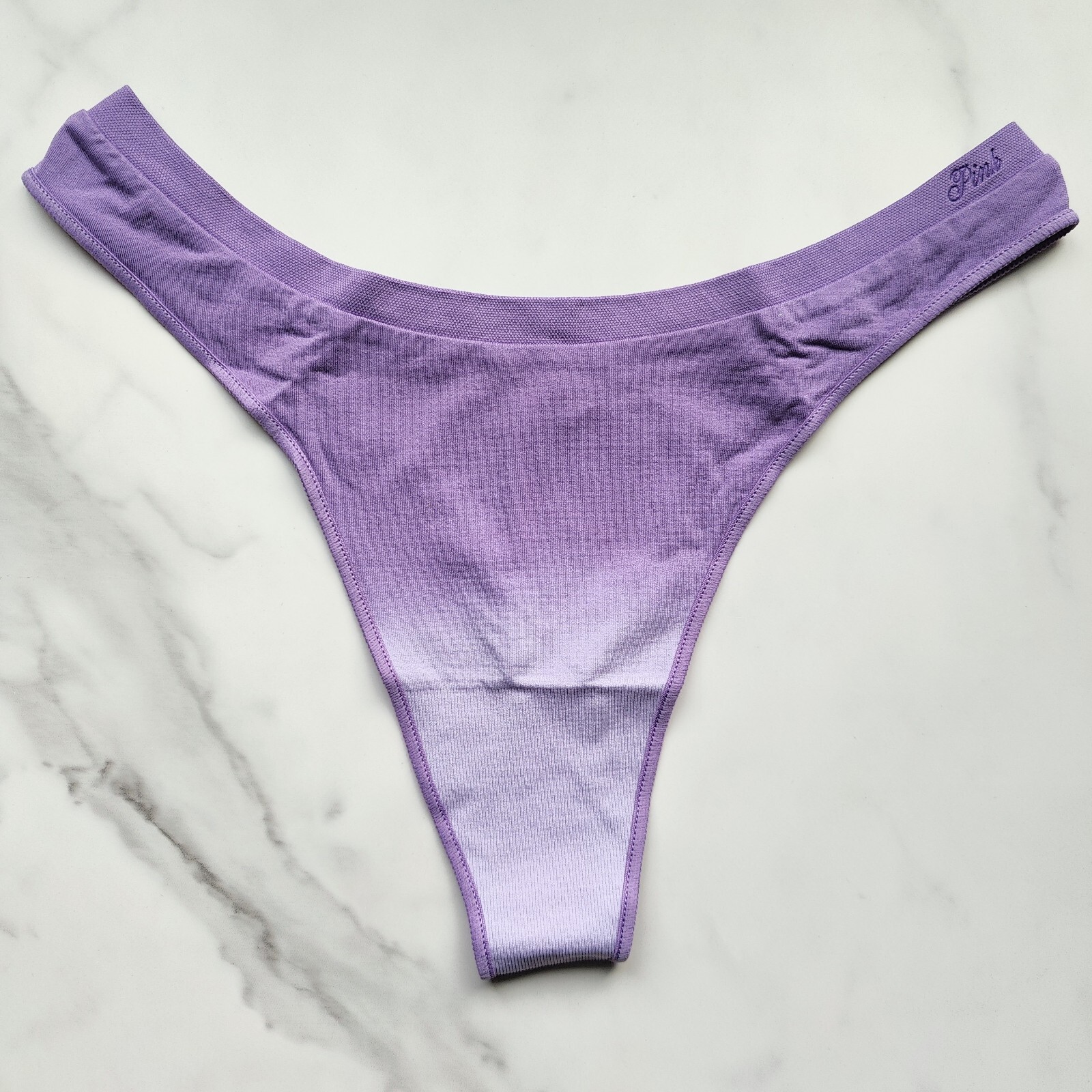 PINK Victoria’s Secret Seamless High-Leg Smooth Thong Panty Glazed Violet Size S