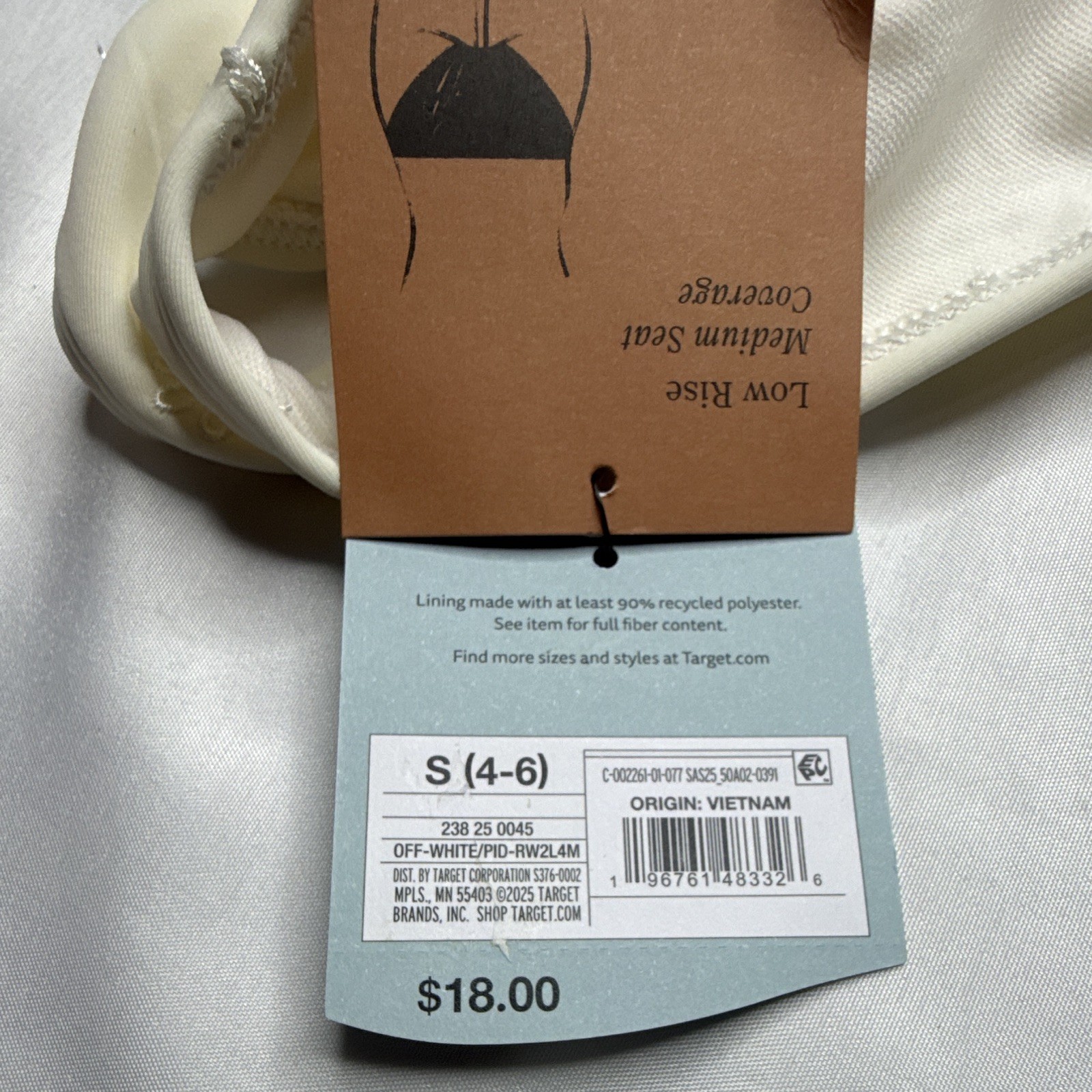 Shade & Shore Women’s White Floral Bikini Panties, Size S (4-6)