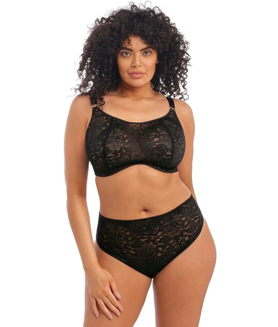 Elomi Charley Kelsey High Leg Brief Panty#300553 Color Black Szs M- 4XL NWT $33