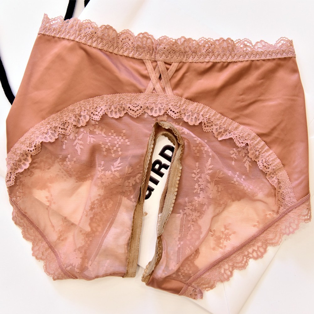 Women Panties Underwear Solid Triangle Breathable Comfortable Crotchless