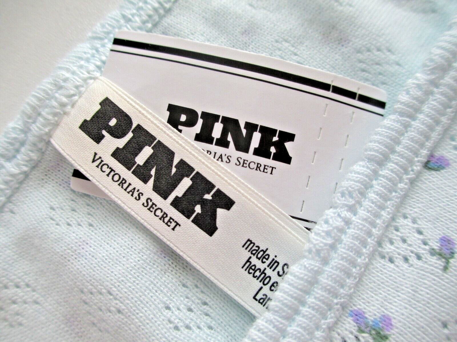 VICTORIA’S SECRET PINK 100% Cotton String Bikini Panty VS Blue Floral S M L XL