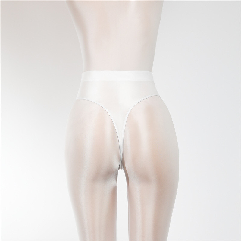 Glossy Shiny Satin T-back Panties Wet Look Thongs Plus Size Underwear
