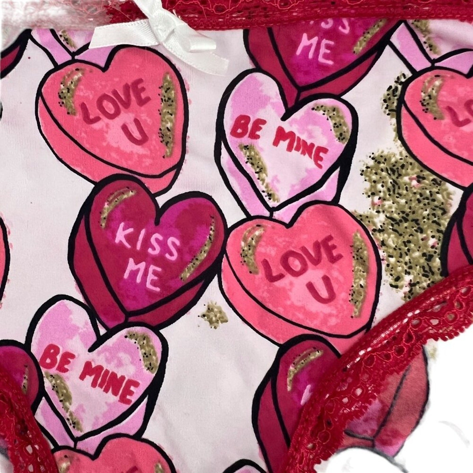 Special Valentines Design Candy Heart Limited Womens Pantie Love Small