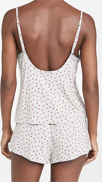 Calvin Klein underwear Flocked Hearts Short Sleeve Short Set-Grey Red Gala:XL