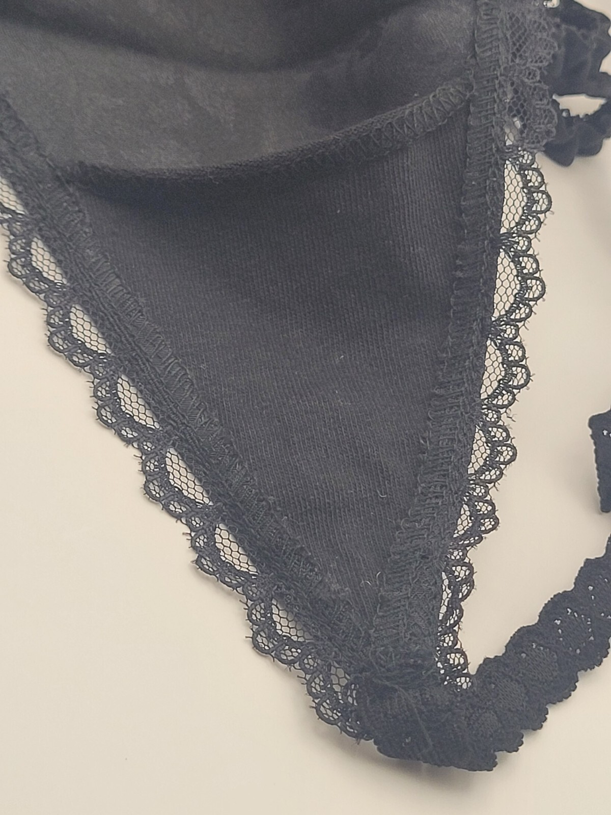 Vtg M/L Victorias Secret 80’s 90’s T String G String Thong Panties Beaded BLACK