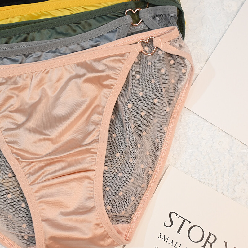 6-Pack Lot Sexy Women Sheer Satin Panties Bikinis Full Brief Underwear Lingeries