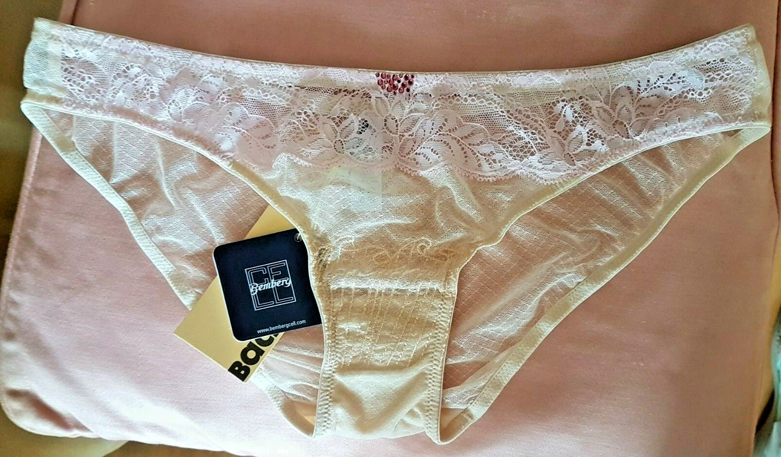 Bacirubati NEPPI CIPRIA Narrow Sided Beige/Pink Mesh/Lace Hipster Brief