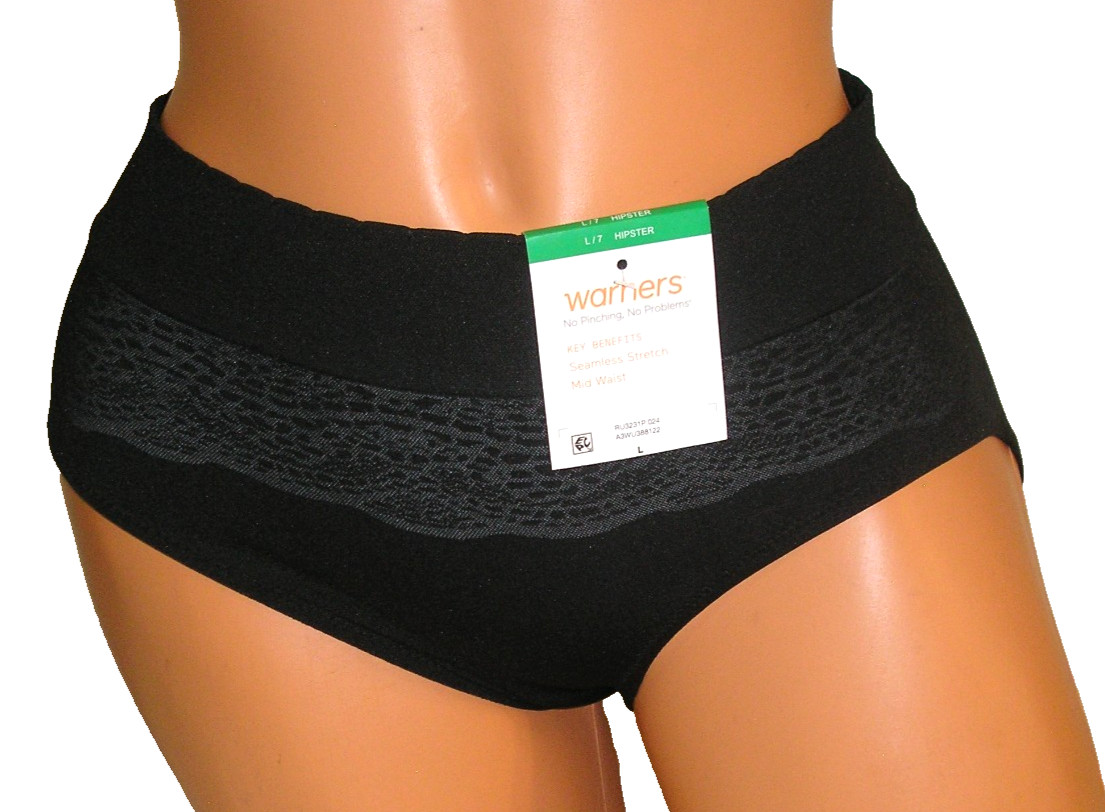 Panties Lingerie Warners No Pinch No Problem Black Hipster Sz 7 Large Gift