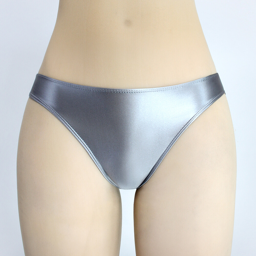 Women Sexy Glossy Oil Panties T-Back Low Waist Sports Knickers Tights Underwear
