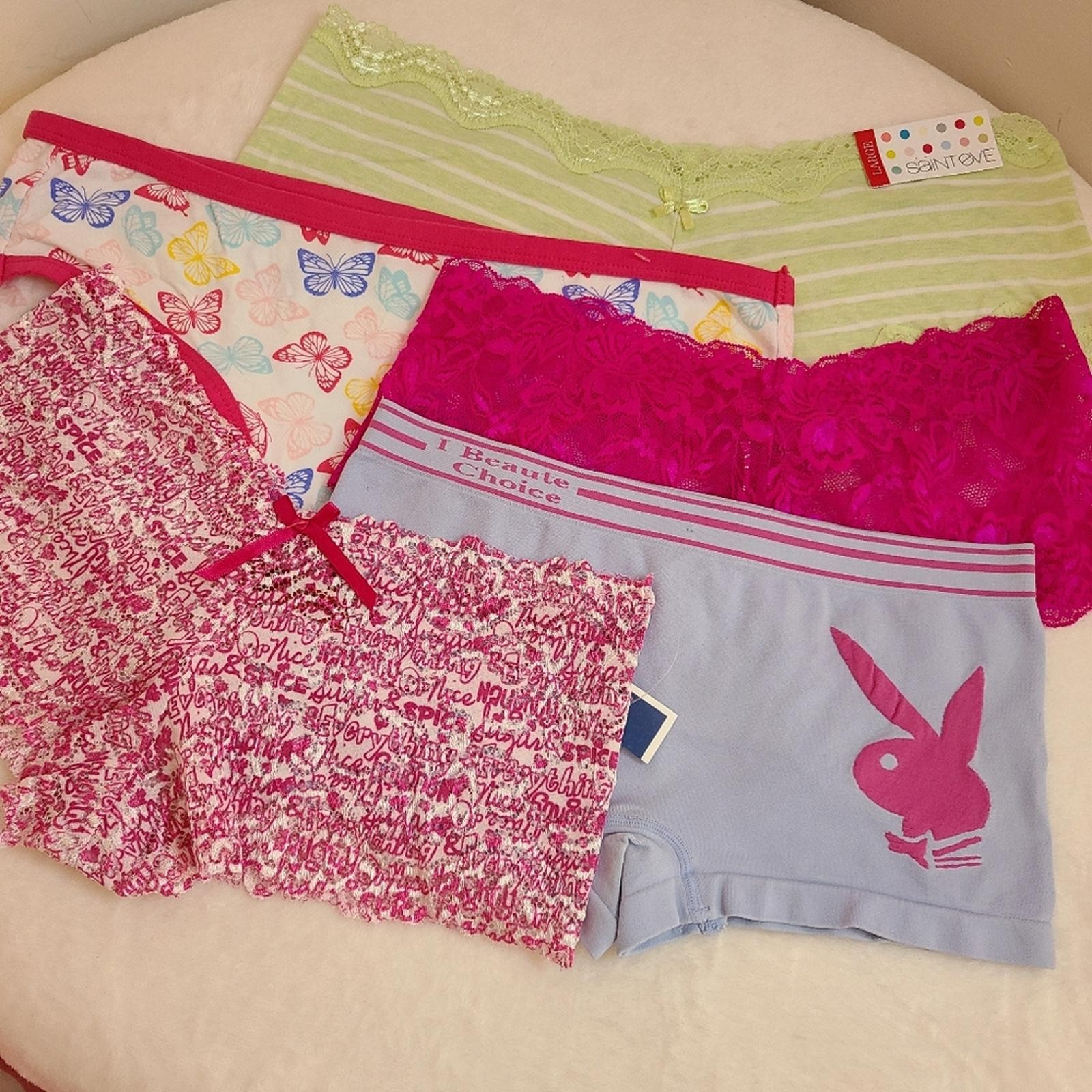 Y2K Vintage 5pk Sexy Colorful Graphic Boyshort Panties Size Lg