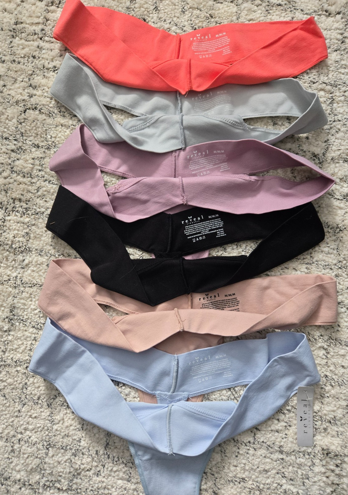 reveal LINGERIE 6-pk Premium Seamless Wicking Tagless No Show Pastel Soft Thongs