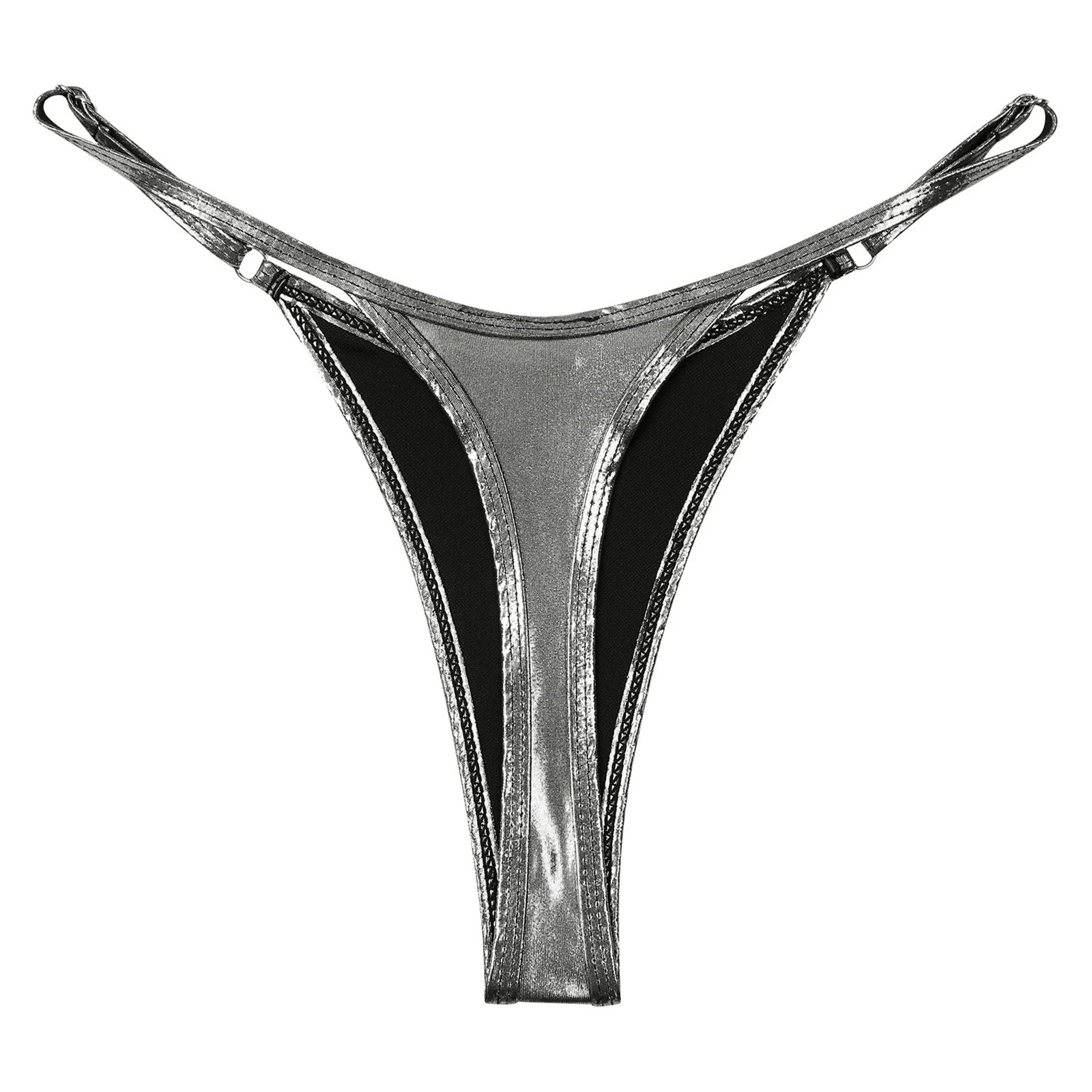 Shiny G String Thong Low Rise Metallic Look T Back Underwear Panties Women