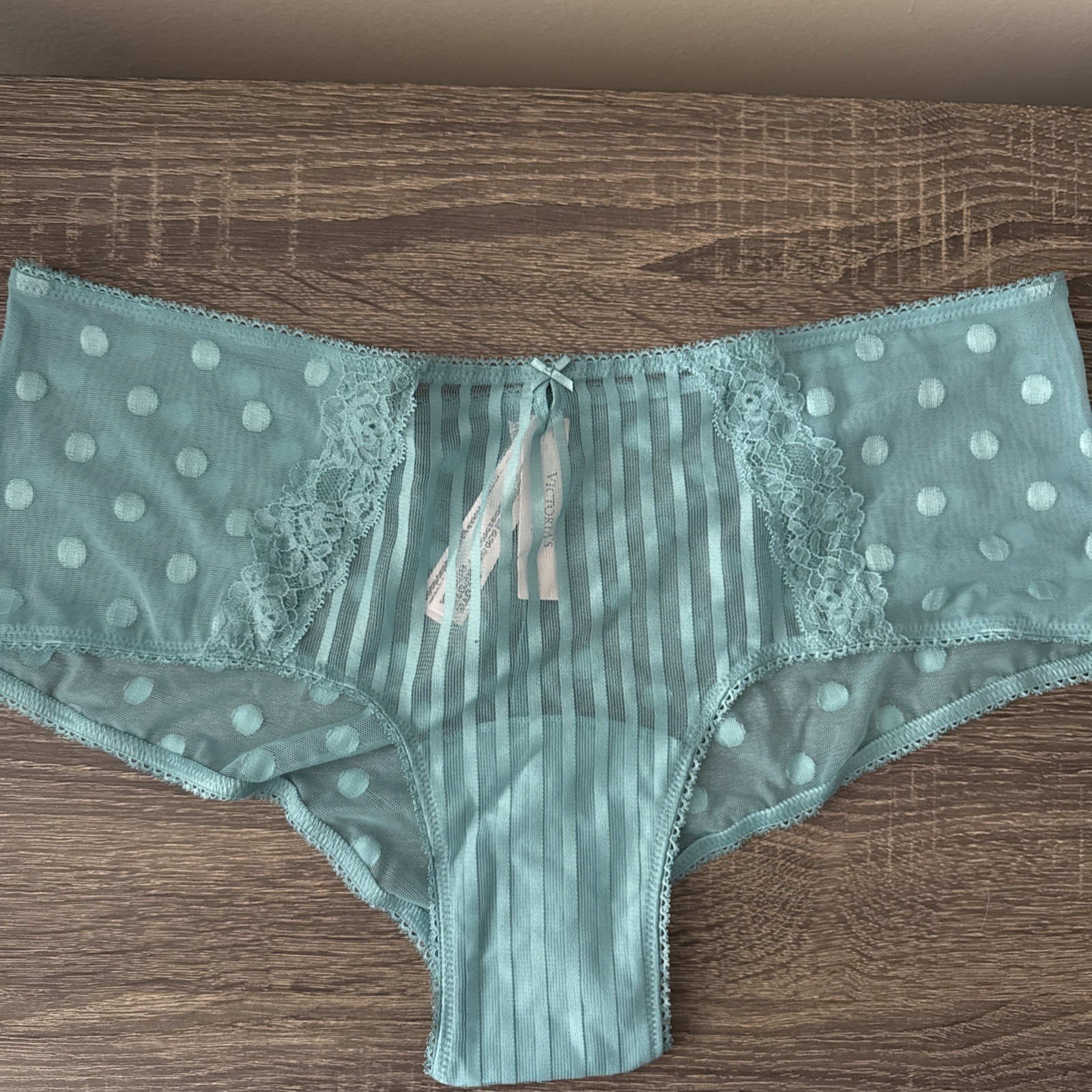 Victoria’s Secret Xl Teal Blue Sheer Mesh Cheeky Panties