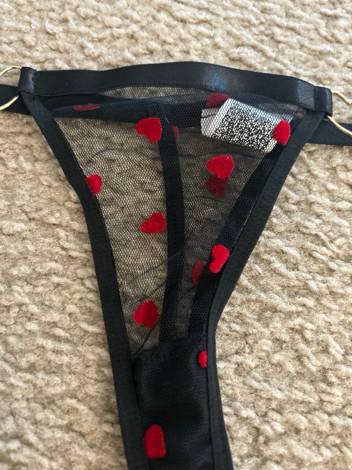 C571 medium panty heart metal thong cute