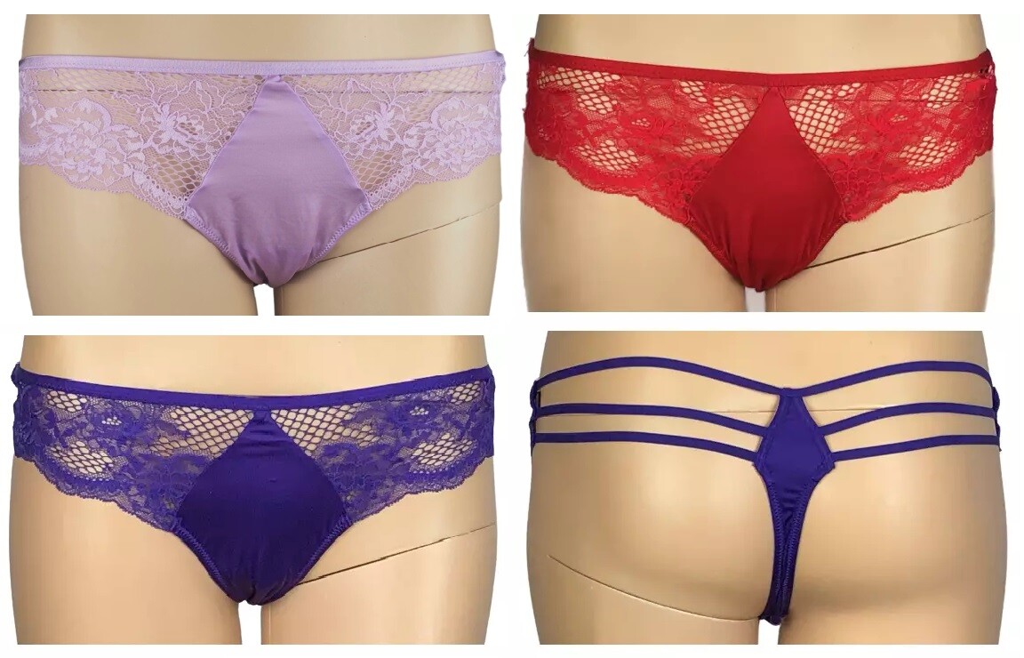 VICTORIA’S SECRET VERY SEXY STRAPPY FISHNET LACE SATIN THONG PANTY XS S M L XL