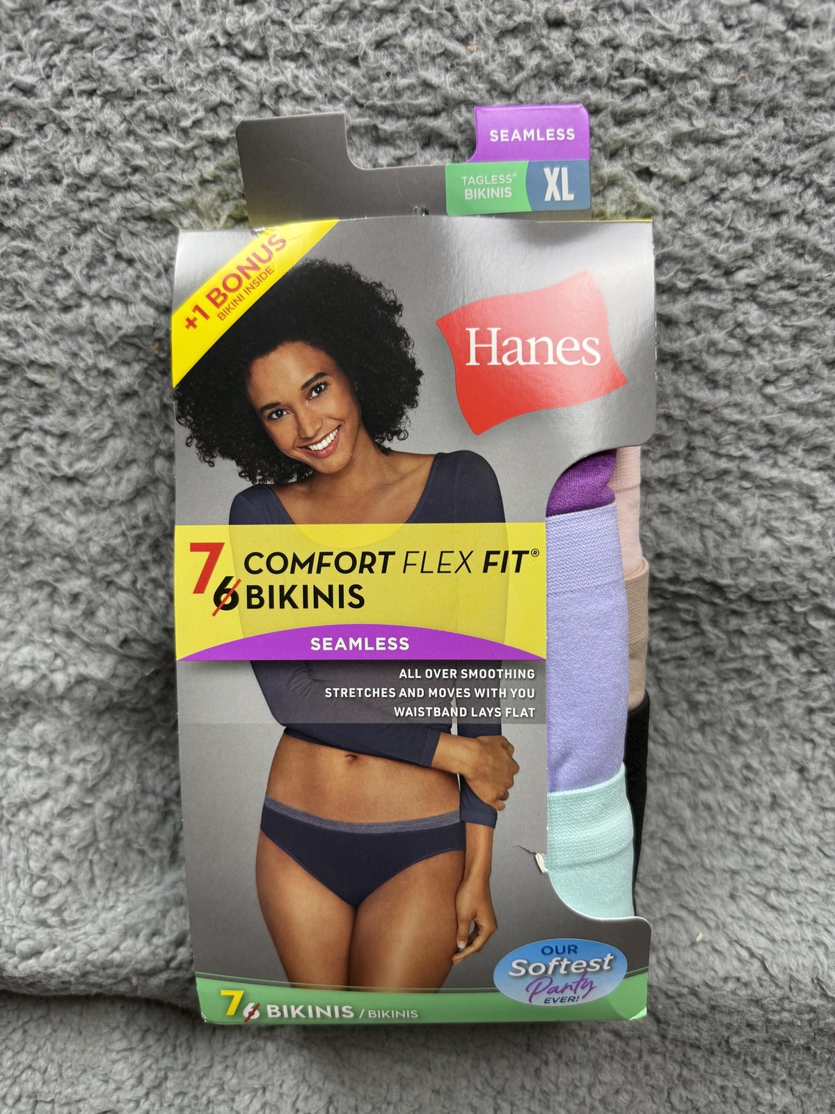 Hanes Comfort Flex Fit Bikini Womens XL Seamless Underwear 7 Pack Soft Stretch