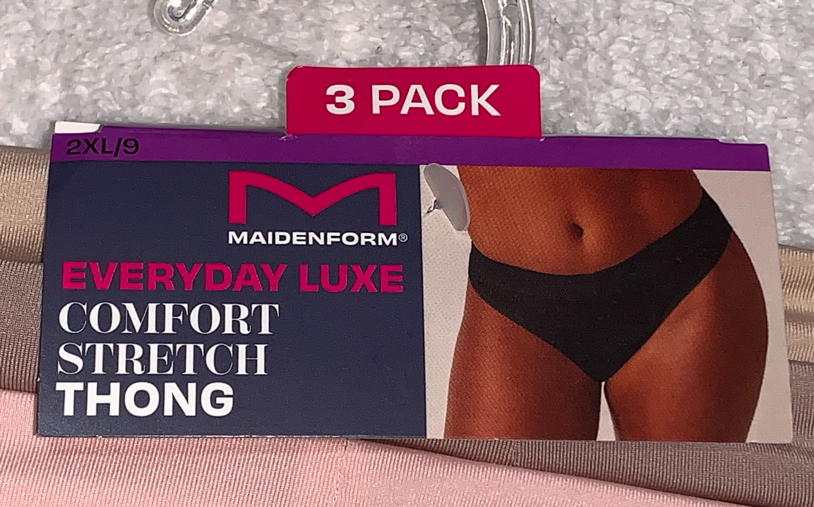 MAIDENFORM Everyday Luxe Stretch Micro 3 Pk Thong Panty NEW Womens Sz S 5 2XL 9