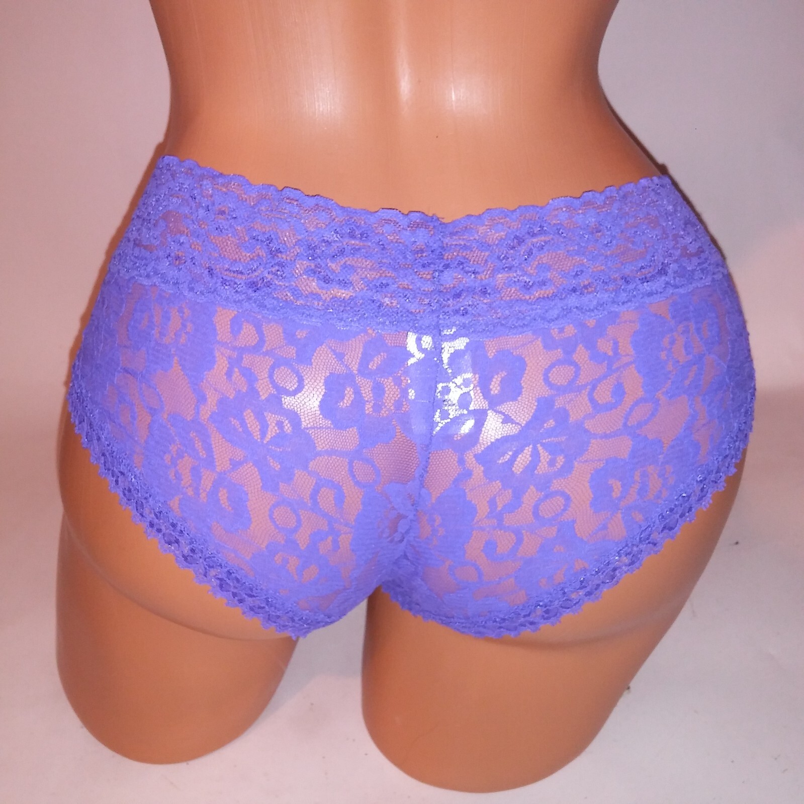 George Panty Small 5 Hipster Purple Solid Allover Lace New