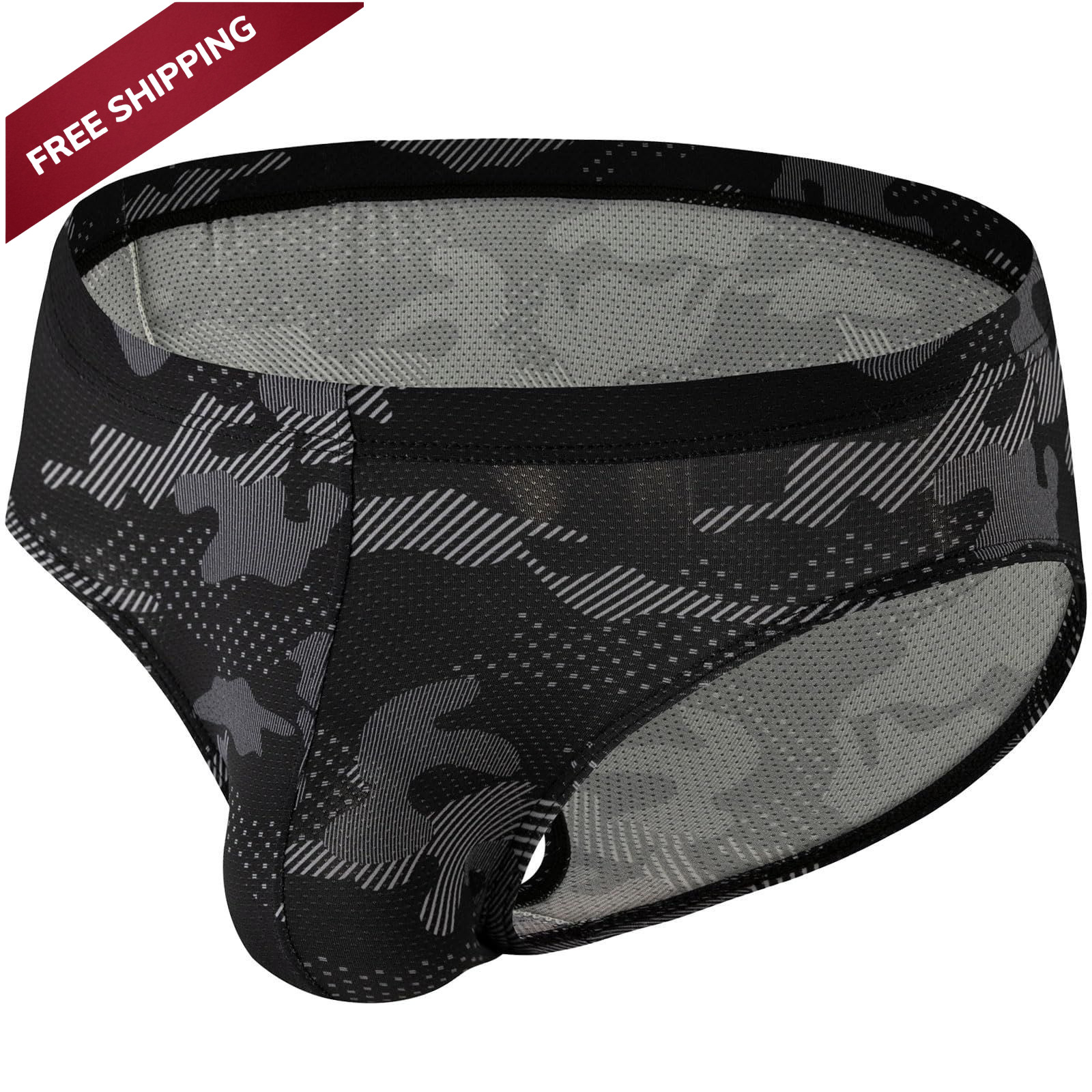 Summer Code Mens Bikini Briefs Bulge Pouch Underwear Breathable Large, Black