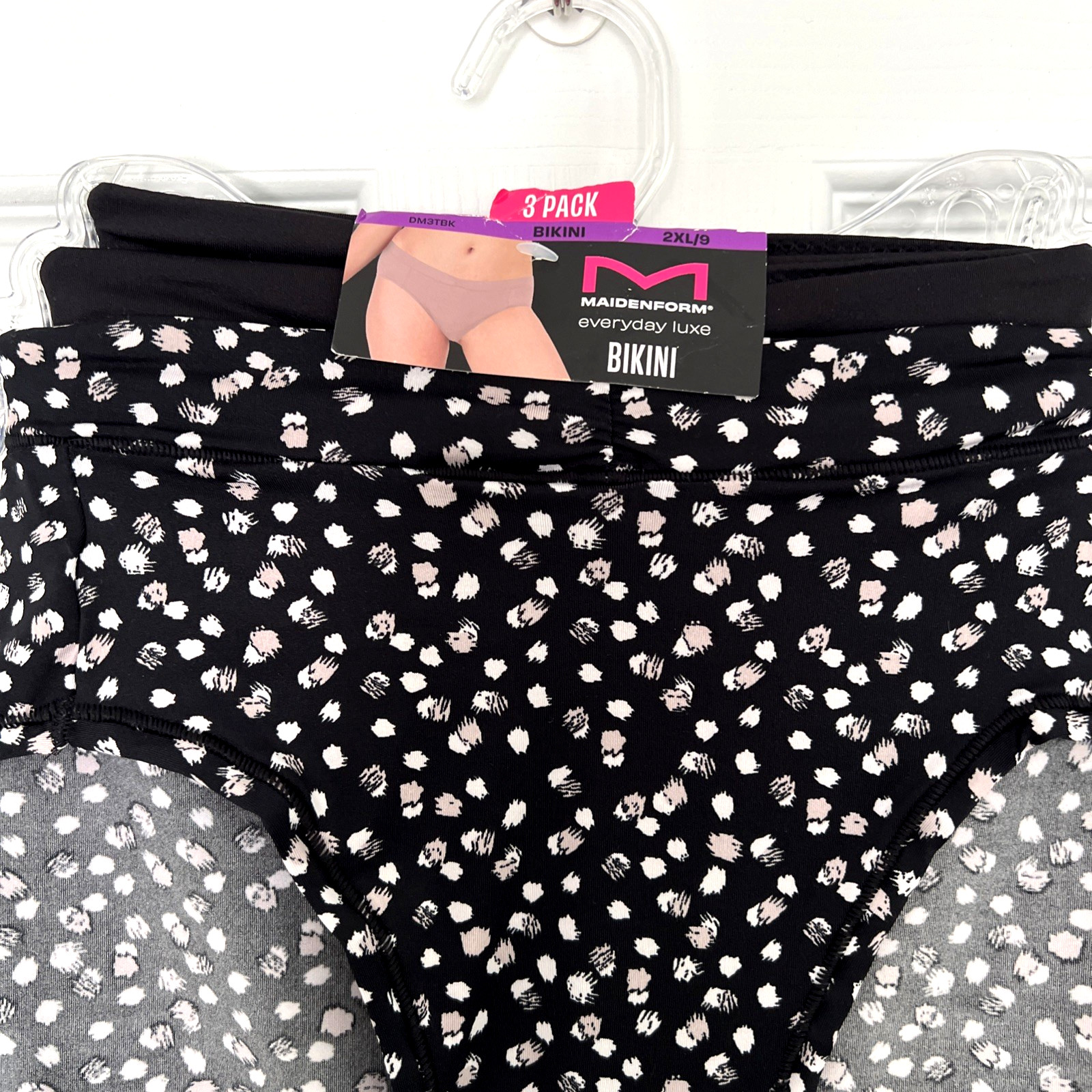 NEW 3 Pack Maidenform Everyday Luxe Bikini Panties 2XL/9 Multi-Color DM3TBK