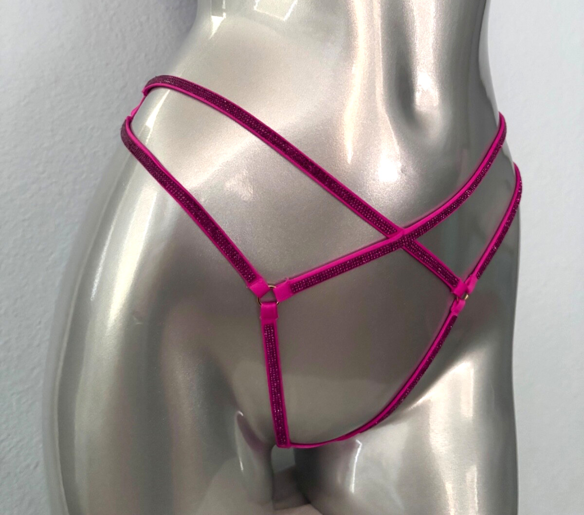 Victoria’s Secret Pink Shine Strap Very Sexy Open V String Panty Large L
