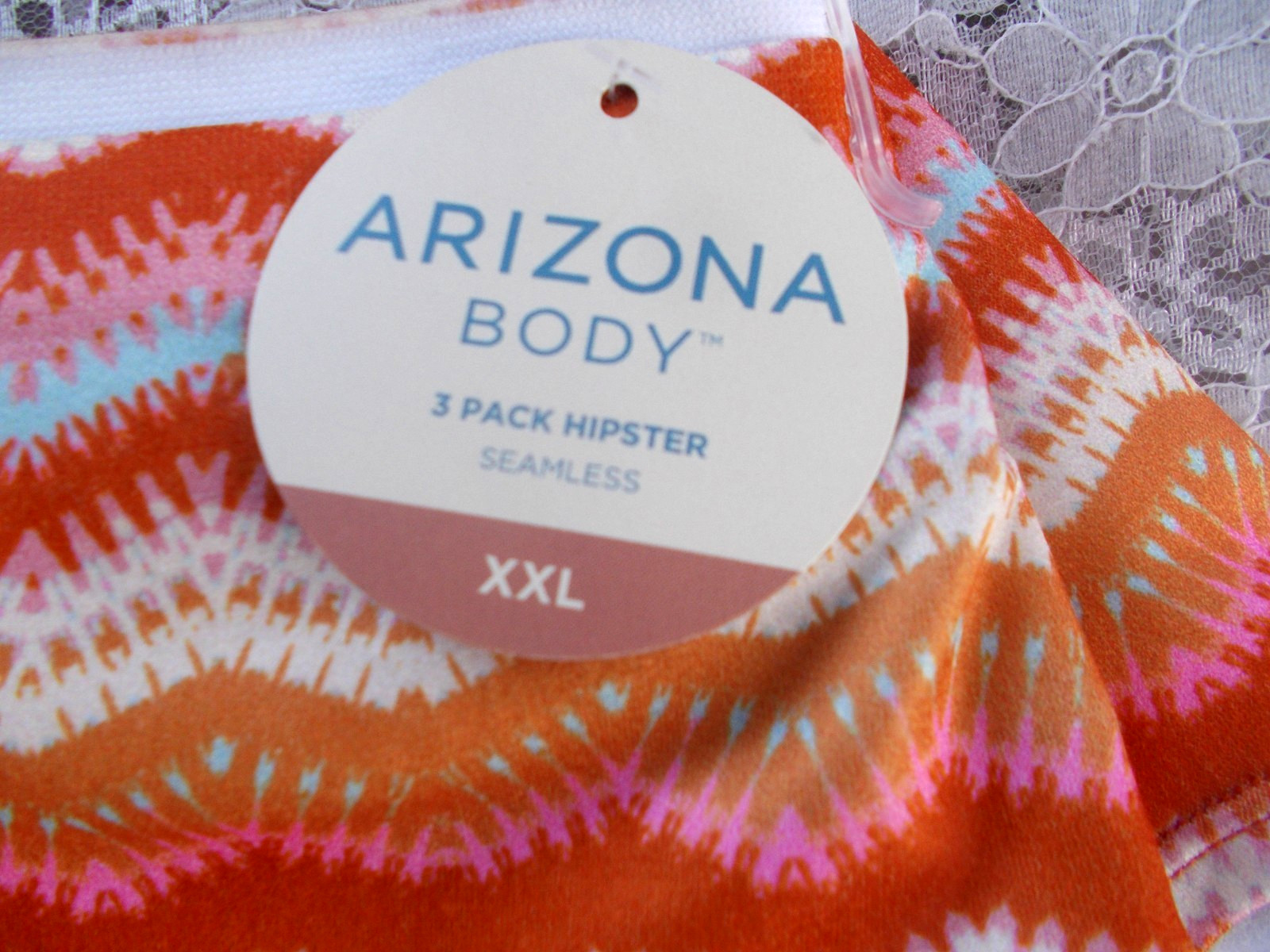 3 PAIR – ARIZONA BODY HIPSTER, Seamless Floral, Aqua & Ziggy, Women’s XXL – NEW