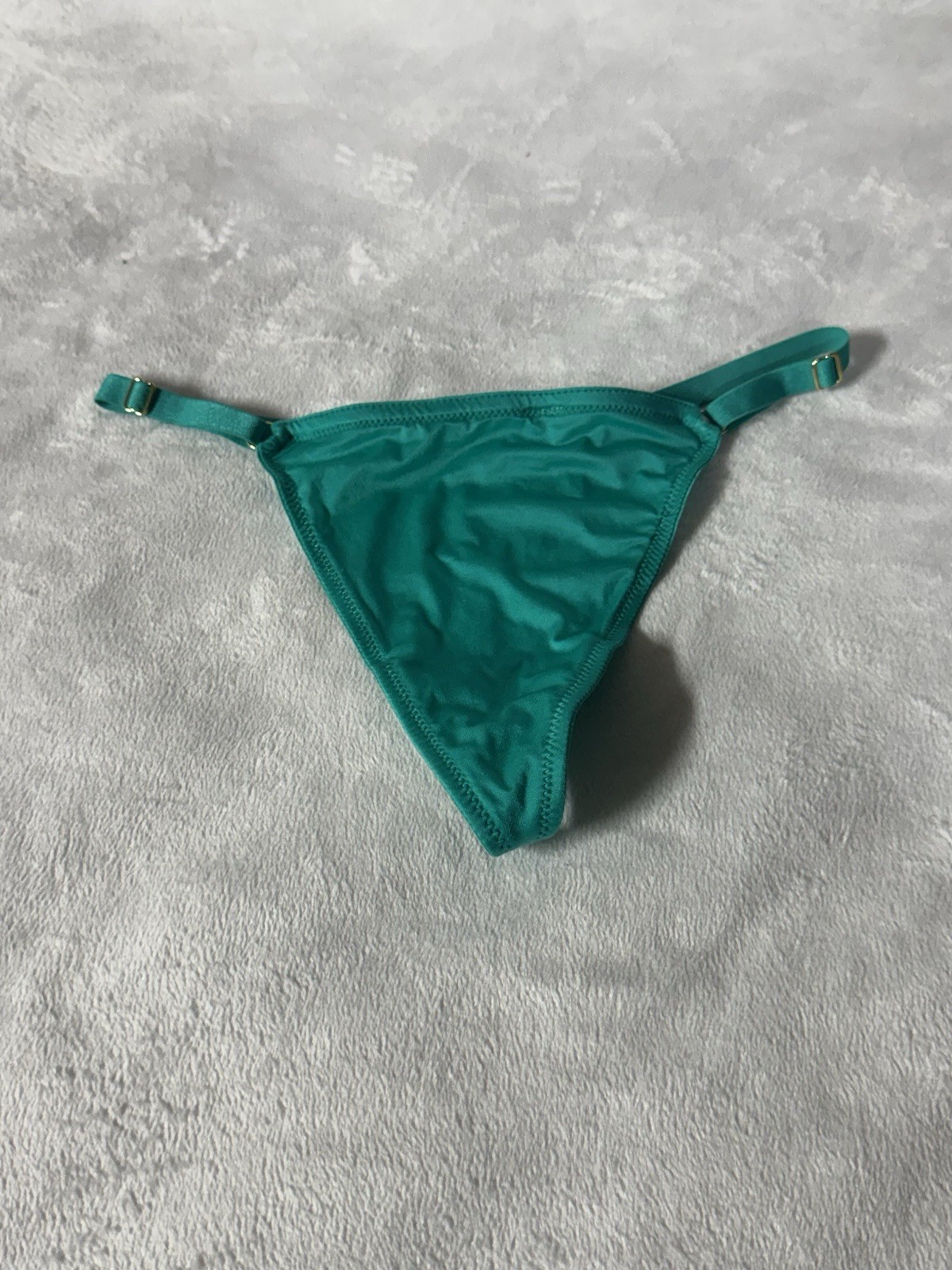 Victoria’s Secret V-String Panty Green Gold V-Hardware Strappy Thong NWT Size S