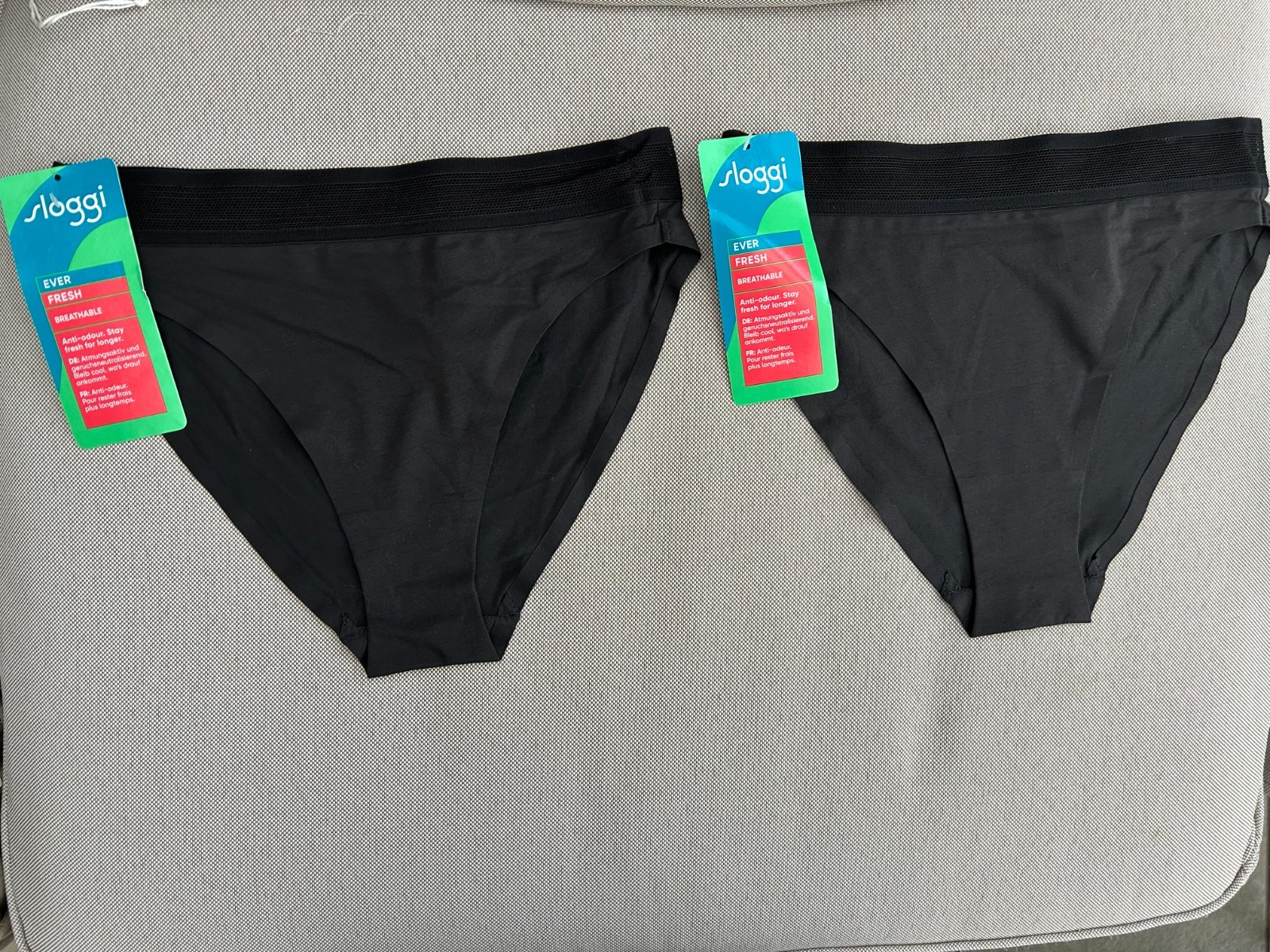 Sloggi 2 x Ever Fresh Tai Briefs Knickers BLACK XS Extra Small 10194116 BNWT