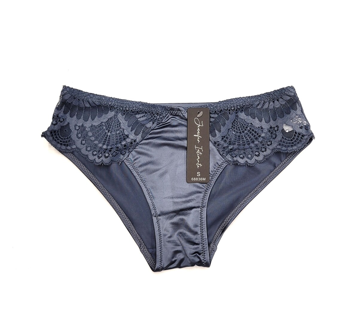 Jennifer Women Shiny Smooth Polyamide Satin Lace Sexy Cheeky Bikini Panties