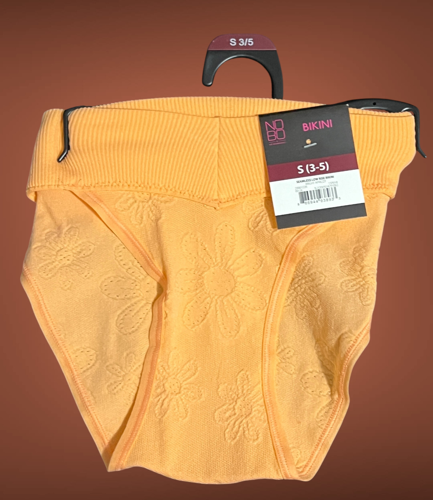 Women’s NOBO No Boundaries Ribbed Bikini S-XXL Orange Floral Panties Underwear